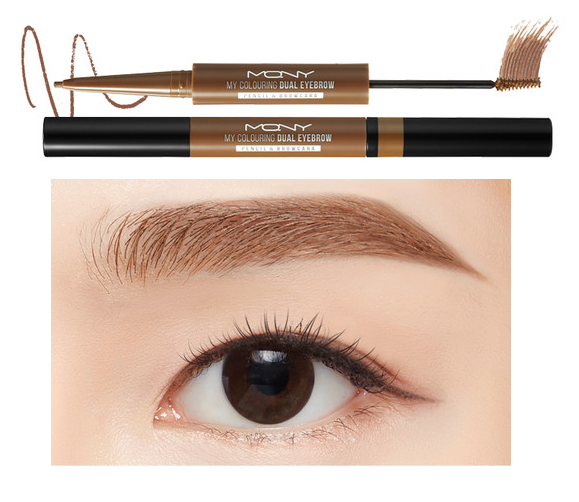[MACQUEEN New York] My Colouring Dual Eyebrow Pencil & Browcara #Light Brown - Faborya
