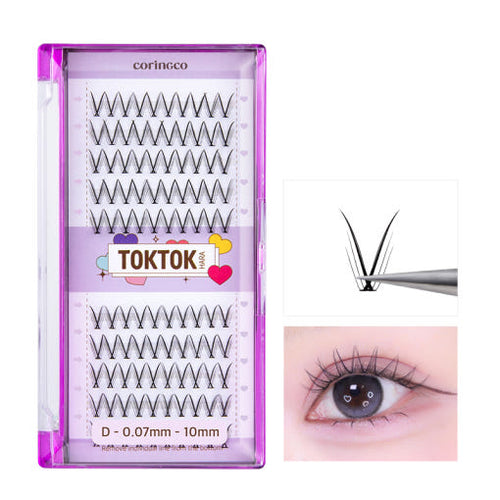 CORINGCO Toktok-Hara Check Eyelash 100pcs (3 Types) - Faborya