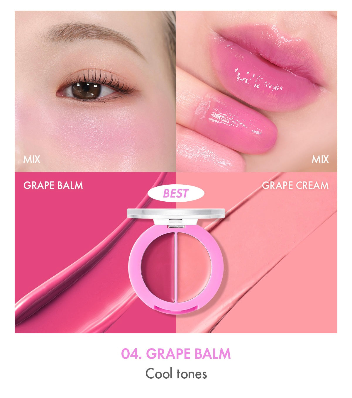 AMUSE Lip & Cheek Healthy Balm 3g (5 Colors) - Faborya