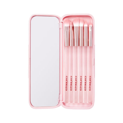 CORINGCO Pink Pocket Eye Brush Set 6P - Faborya