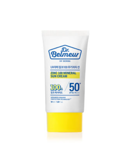 Dr.Belmeur UV Derma Zinc 100 Mineral Sun Cream SPF50+ PA++++ 50ml - Faborya