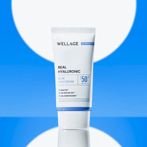 WELLAGE Real Hyaluronic Blue Sun Cream SPF50+ PA++++ 50ml - Faborya