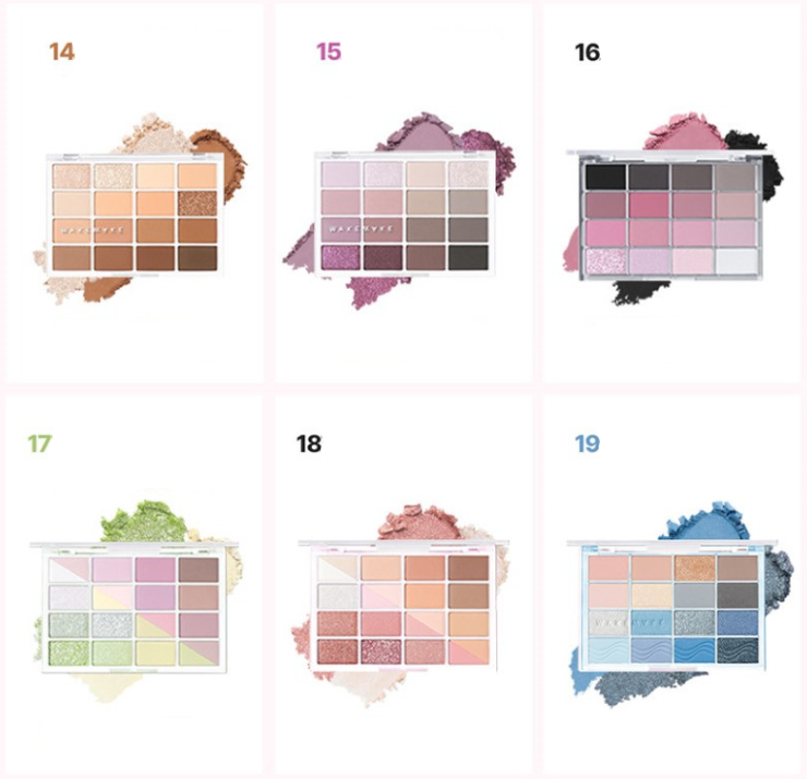 WAKEMAKE Soft Blurring Eye Palette 14g (17colors) - Faborya