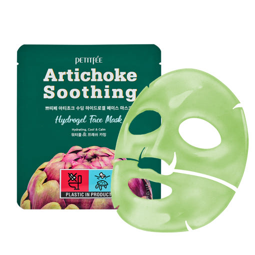 PETITFEE Artichoke Soothing Hydrogel Face Mask 32g X 5ea - Faborya